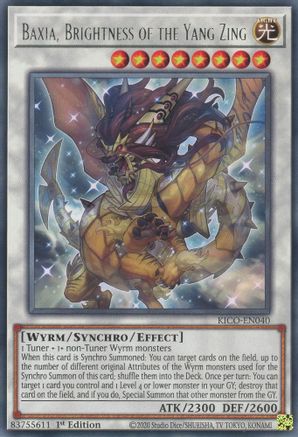 Baxia, Brightness of the Yang Zing (KICO-EN040) - King's Court 1st Edition - Premium Yugioh Single from Konami - Just $0.25! Shop now at Game Crave Tournament Store