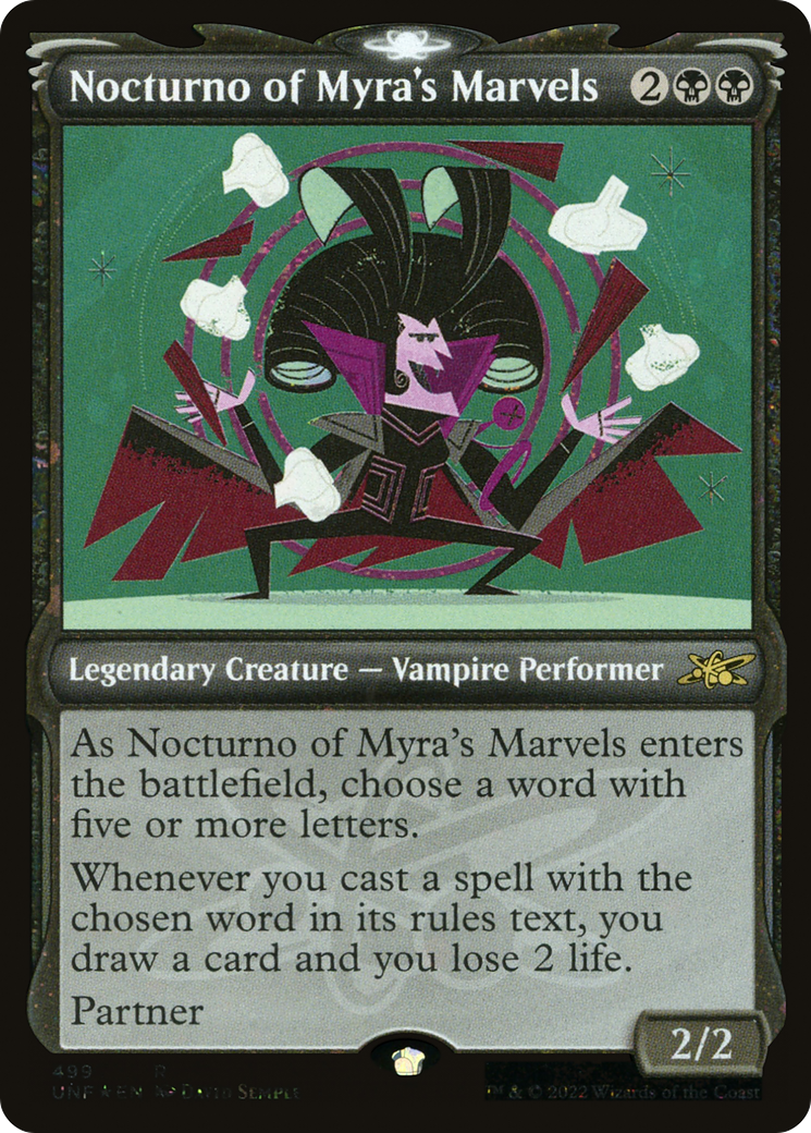 Nocturno of Myra's Marvels (UNF-499) - Unfinity: (Showcase) Foil - Premium MTG Single from Wizards of the Coast - Just $0.08! Shop now at Game Crave Tournament Store