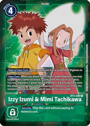 Izzy Izumi & Mimi Tachikawa (Box Topper) (BT5-089) - Battle of Omni Foil - Premium Digimon Single from Bandai - Just $0.27! Shop now at Game Crave Tournament Store
