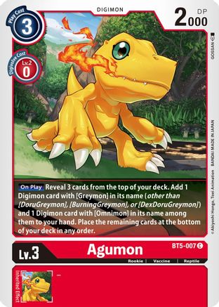 Agumon (BT5-007) - Battle of Omni - Premium Digimon Single from Bandai - Just $0.25! Shop now at Game Crave Tournament Store