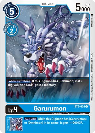 Garurumon (BT5-024) - Battle of Omni - Premium Digimon Single from Bandai - Just $0.25! Shop now at Game Crave Tournament Store