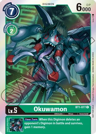 Okuwamon - BT1-077 (Event Pack 1) (BT1-077) - Release Special Booster Foil - Premium Digimon Single from Bandai - Just $3.46! Shop now at Game Crave Tournament Store