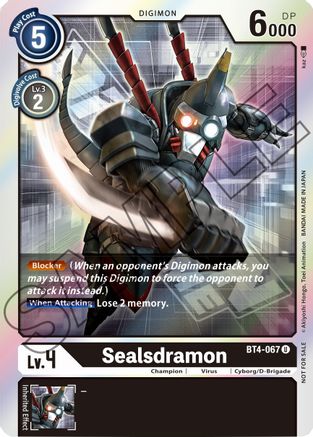 Sealsdramon - BT4-067 (Event Pack 1) (BT4-067) - Great Legend Foil - Premium Digimon Single from Bandai - Just $1.32! Shop now at Game Crave Tournament Store