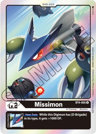 Missimon - BT4-005 (Event Pack 1) (BT4-005) - Great Legend Foil - Premium Digimon Single from Bandai - Just $0.91! Shop now at Game Crave Tournament Store
