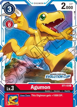 Agumon - ST1-03 (July Evolution Cup 2021 Stamped) (ST1-03) - Starter Deck 01: Gaia Red Foil - Premium Digimon Single from Bandai - Just $14.25! Shop now at Game Crave Tournament Store