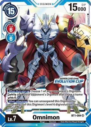 Omnimon - BT1-084 (July Evolution Cup 2021 Stamped) (BT1-084) - Release Special Booster Foil - Premium Digimon Single from Bandai - Just $5320! Shop now at Game Crave Tournament Store
