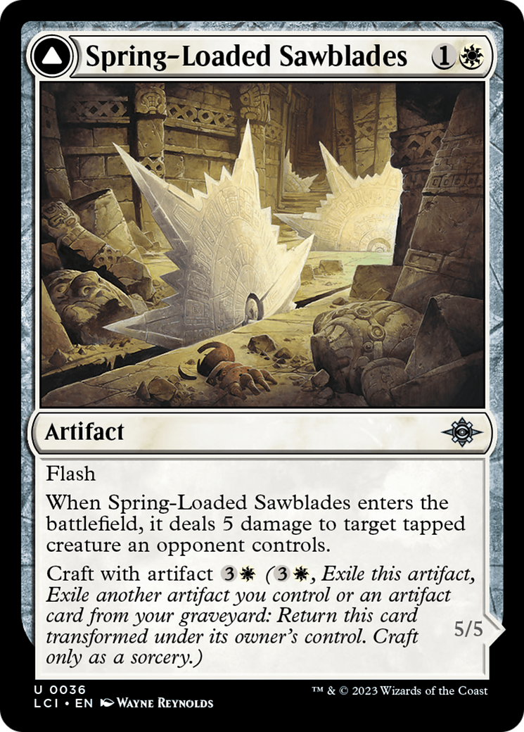 Spring-Loaded Sawblades // Bladewheel Chariot (LCI-036) - The Lost Caverns of Ixalan - Premium MTG Single from Wizards of the Coast - Just $0.08! Shop now at Game Crave Tournament Store