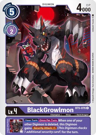 BlackGrowlmon (BT5-076) - Battle of Omni - Premium Digimon Single from Bandai - Just $0.25! Shop now at Game Crave Tournament Store