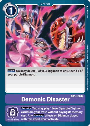 Demonic Disaster (BT5-106) - Battle of Omni - Premium Digimon Single from Bandai - Just $0.25! Shop now at Game Crave Tournament Store