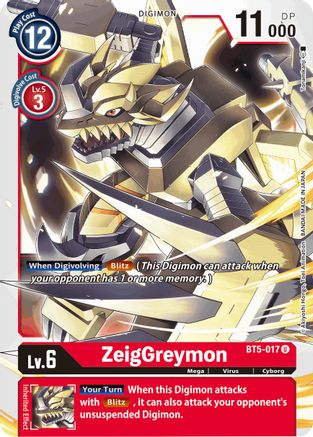 ZeigGreymon (BT5-017) - Battle of Omni - Premium Digimon Single from Bandai - Just $0.25! Shop now at Game Crave Tournament Store