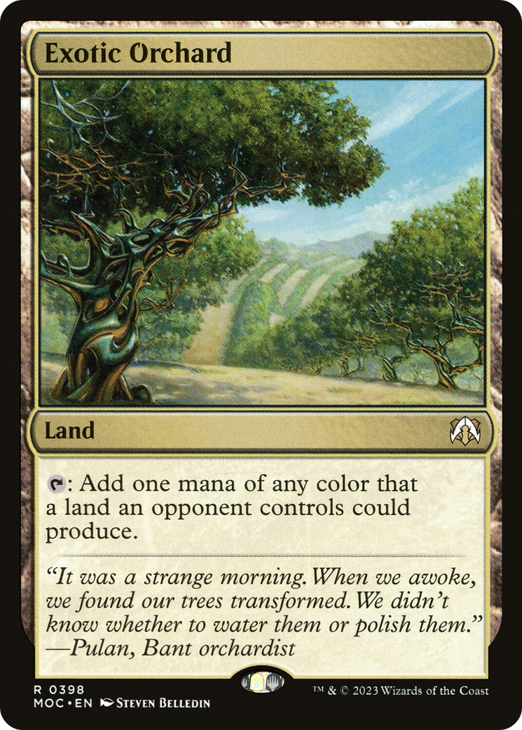 Exotic Orchard (MOC-398) - March of the Machine Commander - Premium MTG Single from Wizards of the Coast - Just $0.25! Shop now at Game Crave Tournament Store