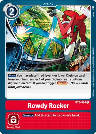 Rowdy Rocker (BT5-094) - Battle of Omni - Premium Digimon Single from Bandai - Just $0.08! Shop now at Game Crave Tournament Store