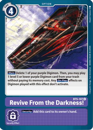 Revive From the Darkness! (BT5-107) - Battle of Omni - Premium Digimon Single from Bandai - Just $0.08! Shop now at Game Crave Tournament Store