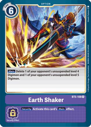 Earth Shaker (BT5-108) - Battle of Omni - Premium Digimon Single from Bandai - Just $0.08! Shop now at Game Crave Tournament Store