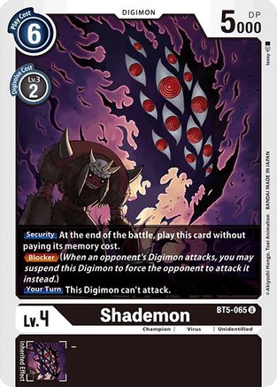 Shademon (BT5-065) - Battle of Omni - Premium Digimon Single from Bandai - Just $0.25! Shop now at Game Crave Tournament Store