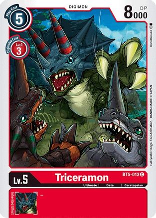 Triceramon (BT5-013) - Battle of Omni - Premium Digimon Single from Bandai - Just $0.08! Shop now at Game Crave Tournament Store