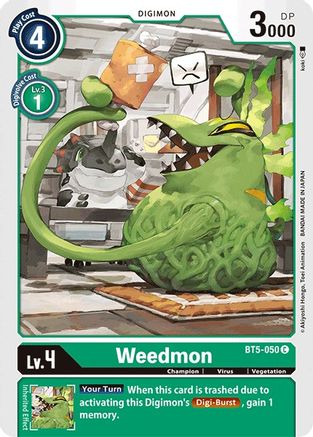 Weedmon (BT5-050) - Battle of Omni - Premium Digimon Single from Bandai - Just $0.25! Shop now at Game Crave Tournament Store