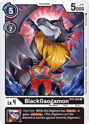 BlackGaogamon (BT5-064) - Battle of Omni - Premium Digimon Single from Bandai - Just $0.25! Shop now at Game Crave Tournament Store