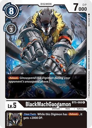 BlackMachGaogamon (BT5-068) - Battle of Omni - Premium Digimon Single from Bandai - Just $0.25! Shop now at Game Crave Tournament Store