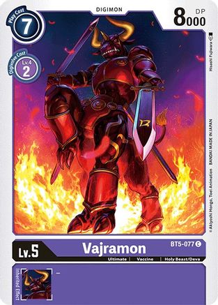 Vajramon (BT5-077) - Battle of Omni - Premium Digimon Single from Bandai - Just $0.08! Shop now at Game Crave Tournament Store