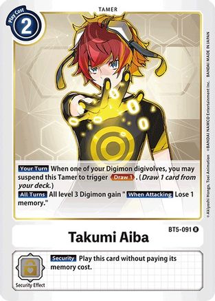 Takumi Aiba (BT5-091) - Battle of Omni - Premium Digimon Single from Bandai - Just $0.25! Shop now at Game Crave Tournament Store