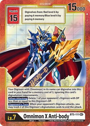 Omnimon X Anti-body (Alternate Art) (BT5-111) - Battle of Omni Foil - Premium Digimon Single from Bandai - Just $1.22! Shop now at Game Crave Tournament Store