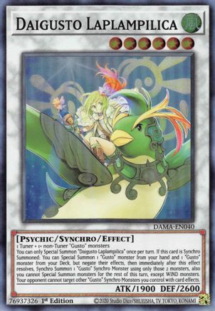 Daigusto Laplampilica (DAMA-EN040) - Dawn of Majesty 1st Edition - Premium Yugioh Single from Konami - Just $0.08! Shop now at Game Crave Tournament Store