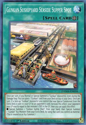 Gunkan Sushipyard Seaside Supper Spot (DAMA-EN058) - Dawn of Majesty 1st Edition - Premium Yugioh Single from Konami - Just $0.25! Shop now at Game Crave Tournament Store