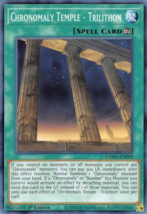 Chronomaly Temple - Trilithon (DAMA-EN059) - Dawn of Majesty 1st Edition - Premium Yugioh Single from Konami - Just $0.25! Shop now at Game Crave Tournament Store