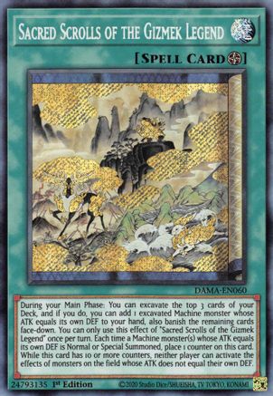 Sacred Scrolls of the Gizmek Legend (DAMA-EN060) - Dawn of Majesty 1st Edition - Premium Yugioh Single from Konami - Just $0.26! Shop now at Game Crave Tournament Store