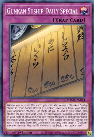 Gunkan Suship Daily Special (DAMA-EN074) - Dawn of Majesty 1st Edition - Premium Yugioh Single from Konami - Just $0.25! Shop now at Game Crave Tournament Store