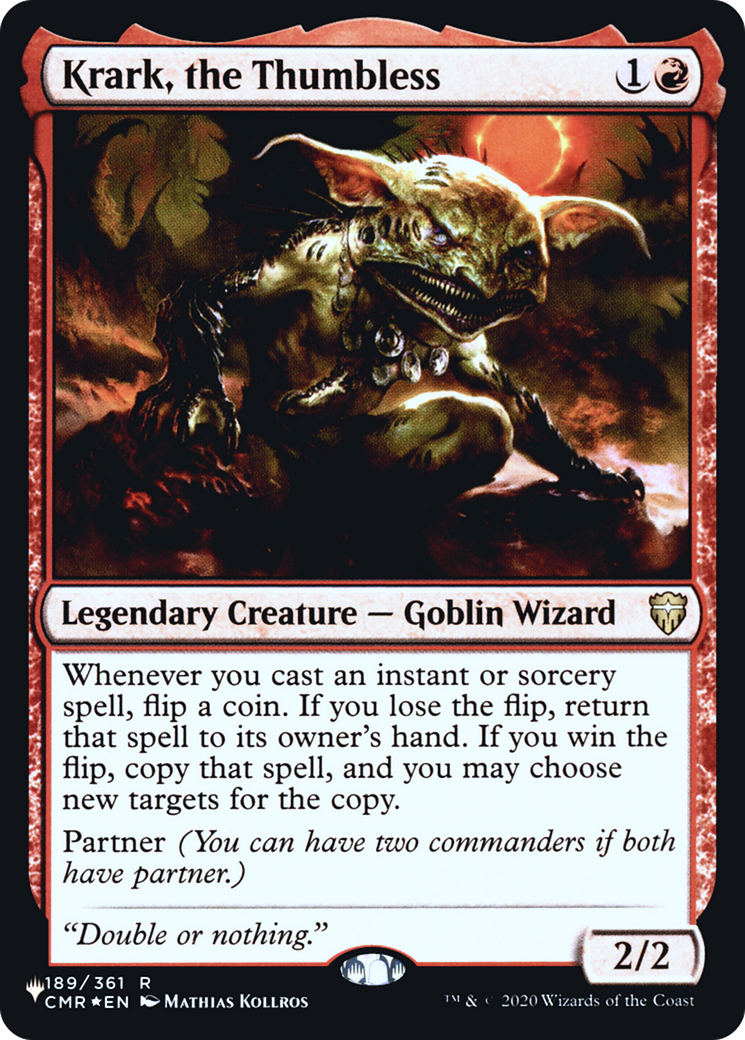 Krark, the Thumbless (PHED-030) - Heads I Win, Tails You Lose Foil - Premium MTG Single from Wizards of the Coast - Just $1.23! Shop now at Game Crave Tournament Store