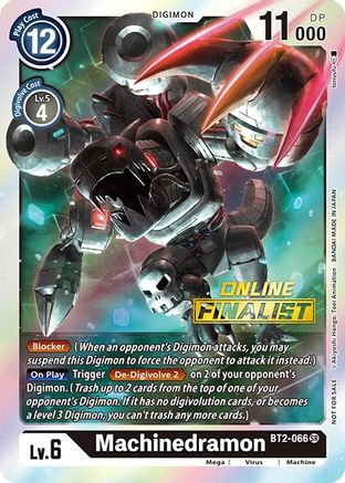 Machinedramon - BT2-066 (2021 Championship Online Regional) [Online Finalist] (BT2-066) - Release Special Booster Foil - Premium Digimon Single from Bandai - Just $12.09! Shop now at Game Crave Tournament Store
