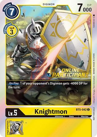 Knightmon - BT5-042 (2021 Championship Online Regional) [Online Participant] (BT5-042) - Battle of Omni Foil - Premium Digimon Single from Bandai - Just $0.11! Shop now at Game Crave Tournament Store