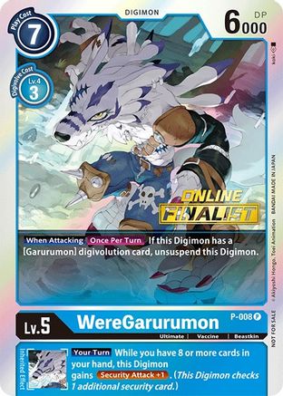 WereGarurumon - P-008 (2021 Championship Online Regional) [Online Finalist] (P-008) - Digimon Promotion Cards Foil - Premium Digimon Single from Bandai - Just $15.67! Shop now at Game Crave Tournament Store