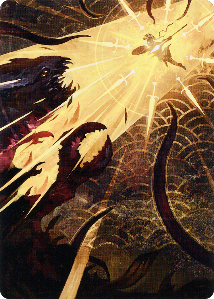 Defiant Strike // Defiant Strike (ASTX-062) - Strixhaven Art Series (Borderless) - Premium MTG Single from Wizards of the Coast - Just $0! Shop now at Game Crave Tournament Store