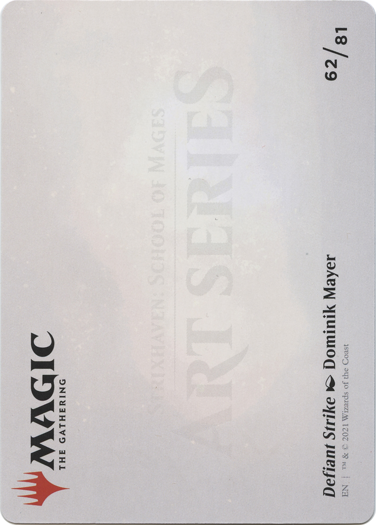 Defiant Strike // Defiant Strike (ASTX-062) - Strixhaven Art Series (Borderless) Foil - Premium MTG Single from Wizards of the Coast - Just $0! Shop now at Game Crave Tournament Store