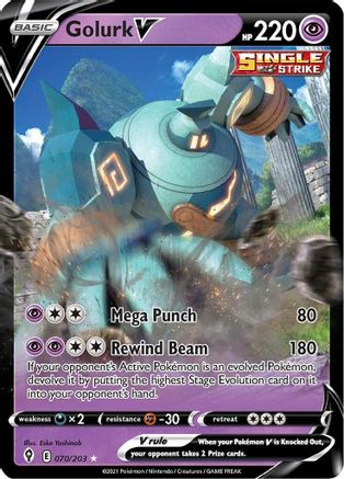 Golurk V 70/203 - Evolving Skies Holofoil - Premium Pokemon Single from Nintendo - Just $0.50! Shop now at Game Crave Tournament Store