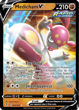 Medicham V 83/203 - Evolving Skies Holofoil - Premium Pokemon Single from Nintendo - Just $0.50! Shop now at Game Crave Tournament Store