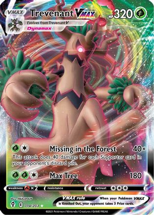 Trevenant VMAX 14/203 - Evolving Skies Holofoil - Premium Pokemon Single from Nintendo - Just $0.98! Shop now at Game Crave Tournament Store