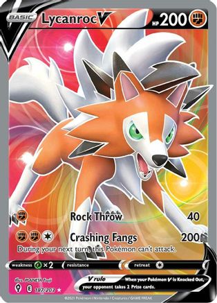 Lycanroc V 187/203 - Evolving Skies Holofoil - Premium Pokemon Single from Nintendo - Just $2.06! Shop now at Game Crave Tournament Store