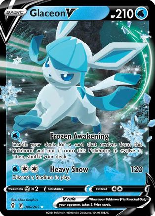 Glaceon V 40/203 - Evolving Skies Holofoil - Premium Pokemon Single from Nintendo - Just $0.94! Shop now at Game Crave Tournament Store