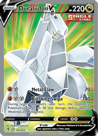 Duraludon V 197/203 - Evolving Skies Holofoil - Premium Pokemon Single from Nintendo - Just $1.54! Shop now at Game Crave Tournament Store