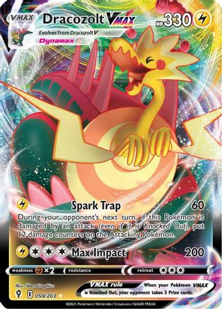 Dracozolt VMAX 59/203 - Evolving Skies Holofoil - Premium Pokemon Single from Nintendo - Just $0.82! Shop now at Game Crave Tournament Store