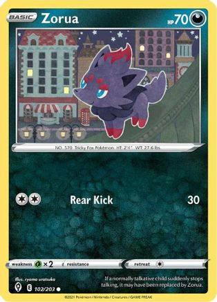 Zorua 102/203 - Evolving Skies - Premium Pokemon Single from Nintendo - Just $0.25! Shop now at Game Crave Tournament Store