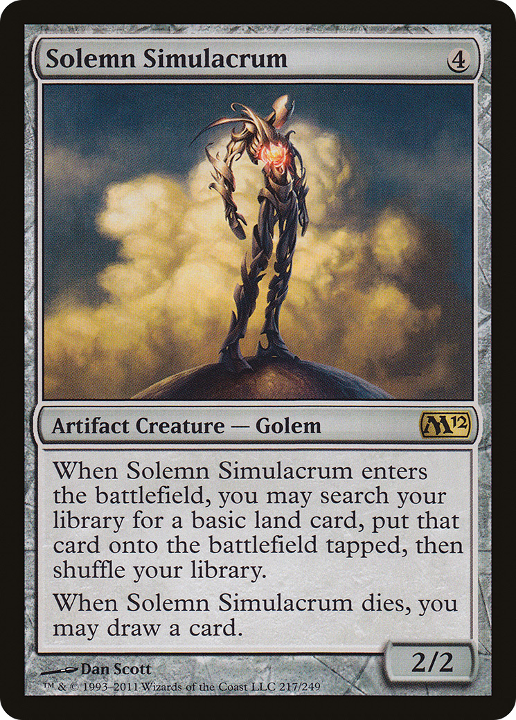 Solemn Simulacrum (M12-217) - Magic 2012 - Premium MTG Single from Wizards of the Coast - Just $0.42! Shop now at Game Crave Tournament Store