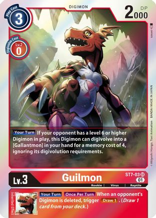 Guilmon (ST7-03) - Starter Deck 07: Gallantmon Foil - Premium Digimon Single from Bandai - Just $0.25! Shop now at Game Crave Tournament Store