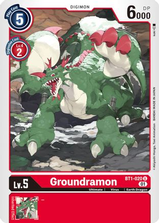 Groundramon - BT1-020 (Alternate Art) (BT1-020) - Starter Deck 07: Gallantmon - Premium Digimon Single from Bandai - Just $0.08! Shop now at Game Crave Tournament Store