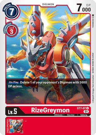 RizeGreymon (ST7-07) - Starter Deck 07: Gallantmon - Premium Digimon Single from Bandai - Just $0.08! Shop now at Game Crave Tournament Store