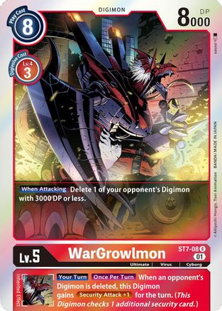 WarGrowlmon (ST7-08) - Starter Deck 07: Gallantmon Foil - Premium Digimon Single from Bandai - Just $0.08! Shop now at Game Crave Tournament Store